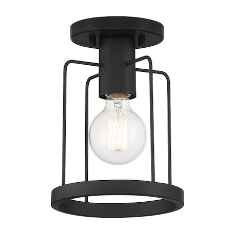 Designers Fountain Tafo 7in 1 Light Matte Black Semi Flush Mount D273M-SF-MB